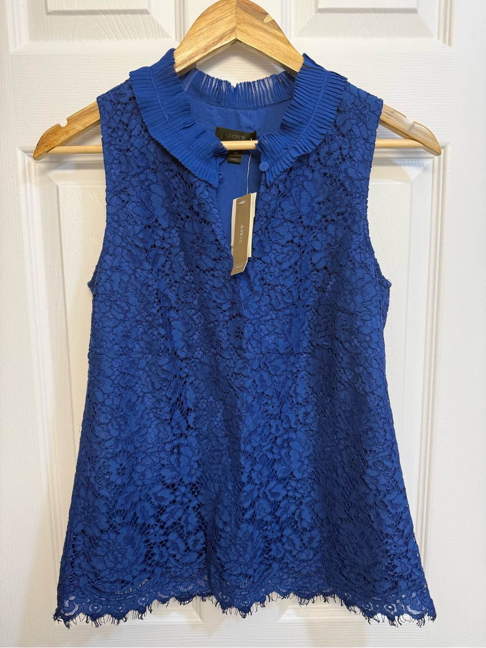 J. Crew Sleeveless Royal Blue Lace Top NWT
